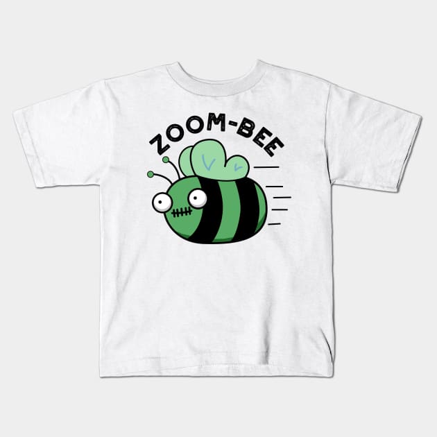 Zoom-bee Cute Halloween Zombie Bee Pun Kids T-Shirt by punnybone